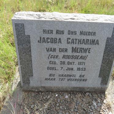 MERWE Jacoba Catharina, van der nee ROUSSEAU 1871-1953