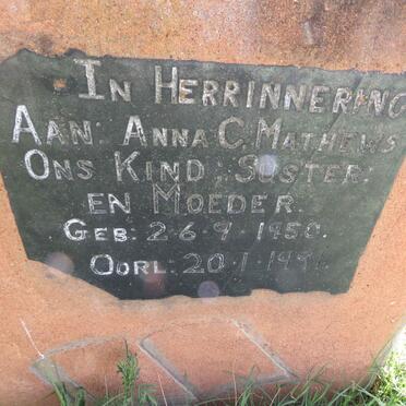 MATHEWS Anna C. 1950-1991