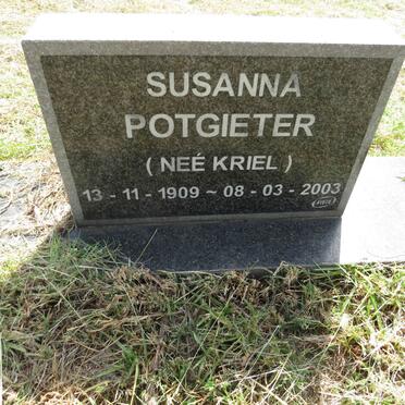 POTGIETER Susanna nee KRIEL 1909-2003