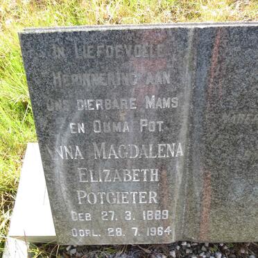 POTGIETER Anna Magdalena Elizabeth 1889-1964
