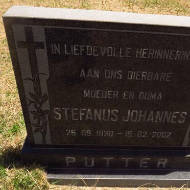 PUTTER Stefanus Johannes 1930-2002