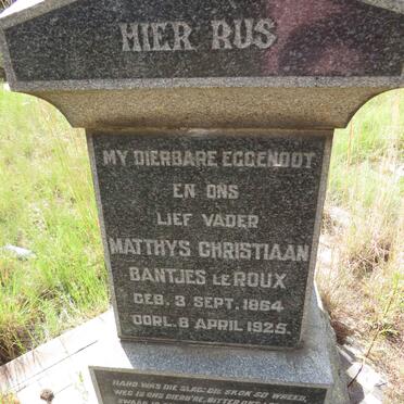 ROUX Matthys Christiaan Bantjes, le 1864-1925