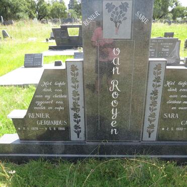 ROOYEN Renier Gerhardus, van 1928-1986 & Sara Catharina 1933-2009