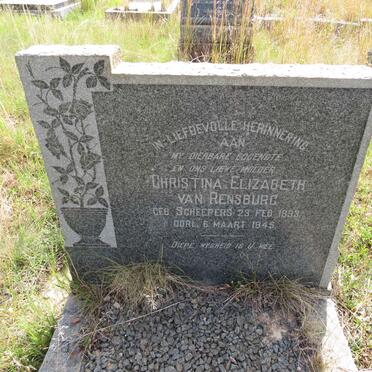 RENSBURG Christina Elizabeth, van nee SCHEEPERS 1893-1945