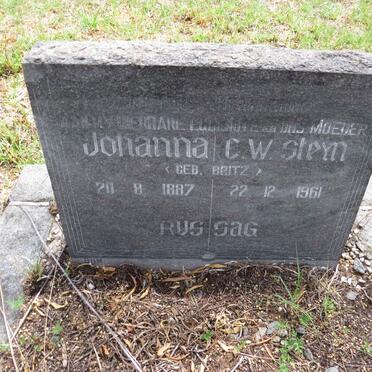 STEYN Johanna C.W. nee BRITZ 1887-1961