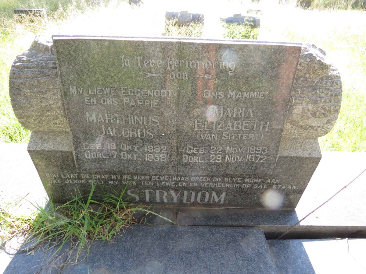 STRYDOM Marthinus Jacobus 1882-1958 & Maria Elizabeth VAN SITTERT 1893-1972