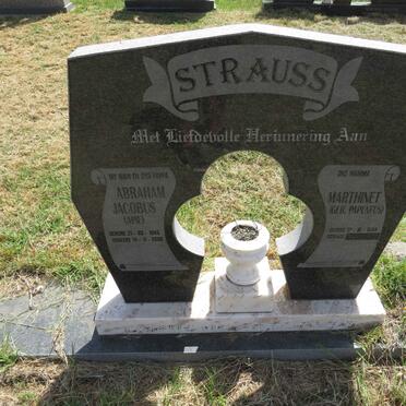 STRAUSS Abraham Jacobus 1945-2002 & Marthinet PAPENFUS 1944-