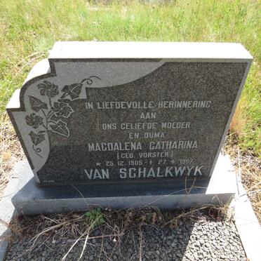 SCHALKWYK Magdalena Catharina, van nee VORSTER 1905-1987