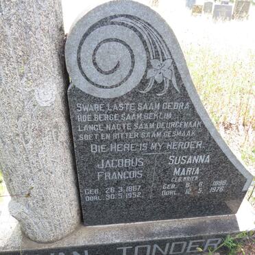 TONDER Jacobus Francois, van 1887-1952 & Susanna Maria KRIEK 1898-1976