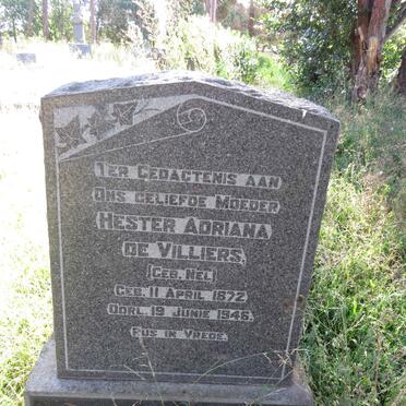 VILLIERS Hester Adriana, de nee NEL 1872-1946