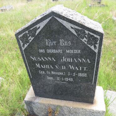 WATT Susanna Johanna Maria, v.d. nee V. NIEKERK 1868-1949