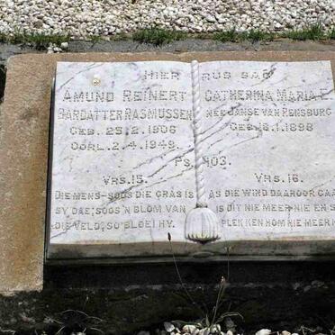 RASMUSSEN Amund Reinert Bardatter 1906-1949 &amp; Catherina Maria E. JANSE VAN RENSBURG 1898-
