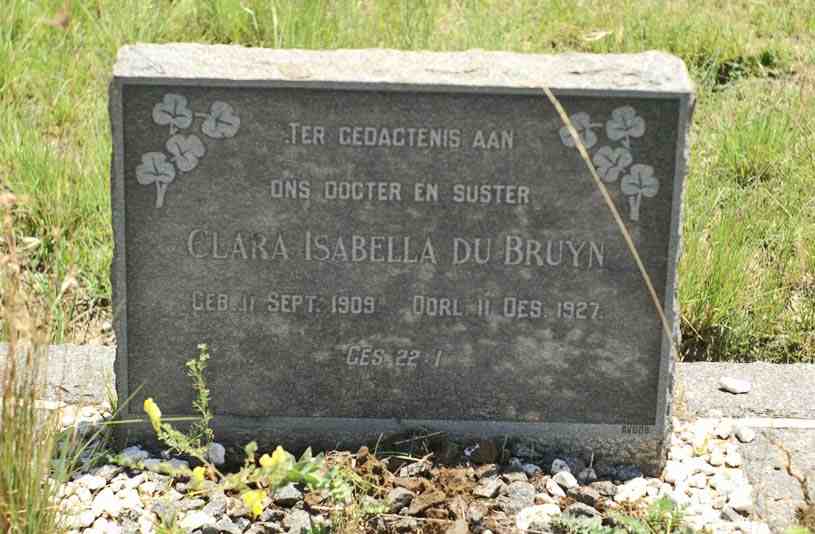 BRUYN Clara Isabella, de 1909-1927