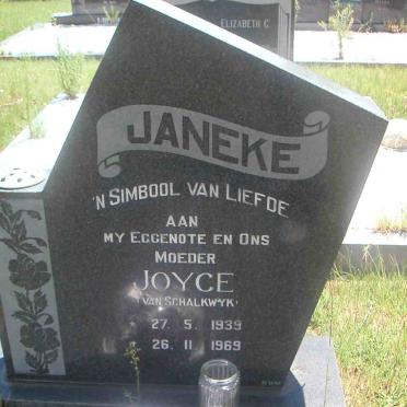 JANEKE Joyce nee VAN SCHALKWYK 1939-1969