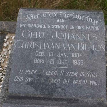 BILJON Gert Johannes Christiaan, van 1884-1953