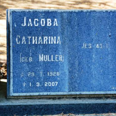 BURGER Jacoba Catharina nee MULLER 1928-2007