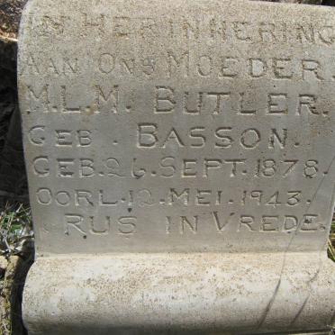BUTLER M.L.M. nee BASSON 1878-1943