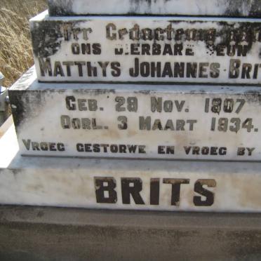 BRITS Matthys Johannes 1907-1934