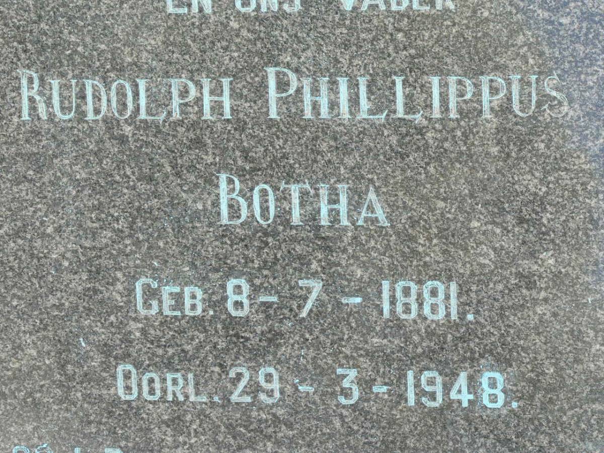 BOTHA Rudolph Phillippus 1881-1948 & Ruth Alfrida ARCHER 1888-1961