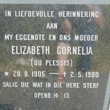 BEKKER Elizabeth Cornelia nee du PLESSIS 1905-1980