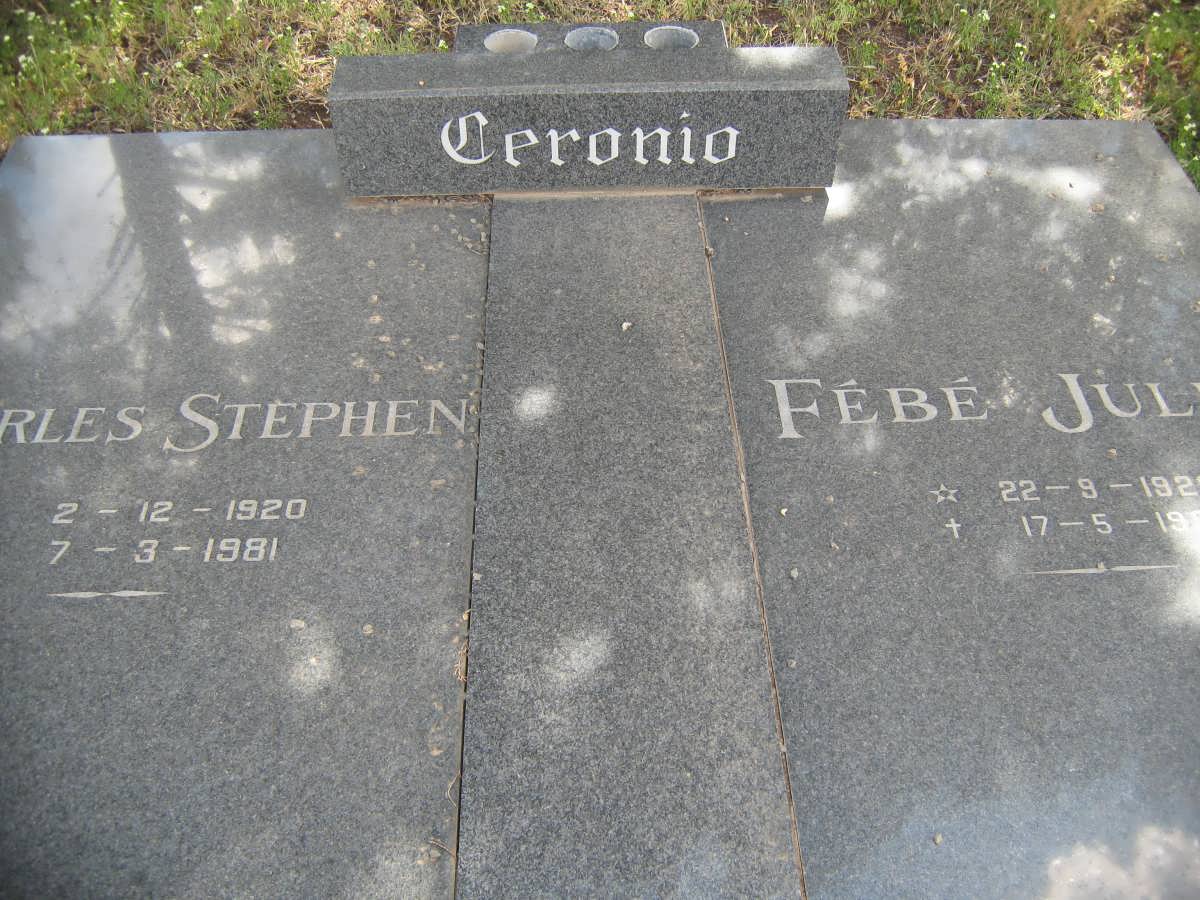 CERONIO Charles Stephen 1920-1981 & Fébé Julia 1920-1992