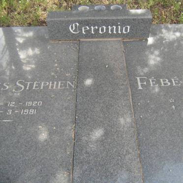 CERONIO Charles Stephen 1920-1981 &amp; Fébé Julia 1920-1992
