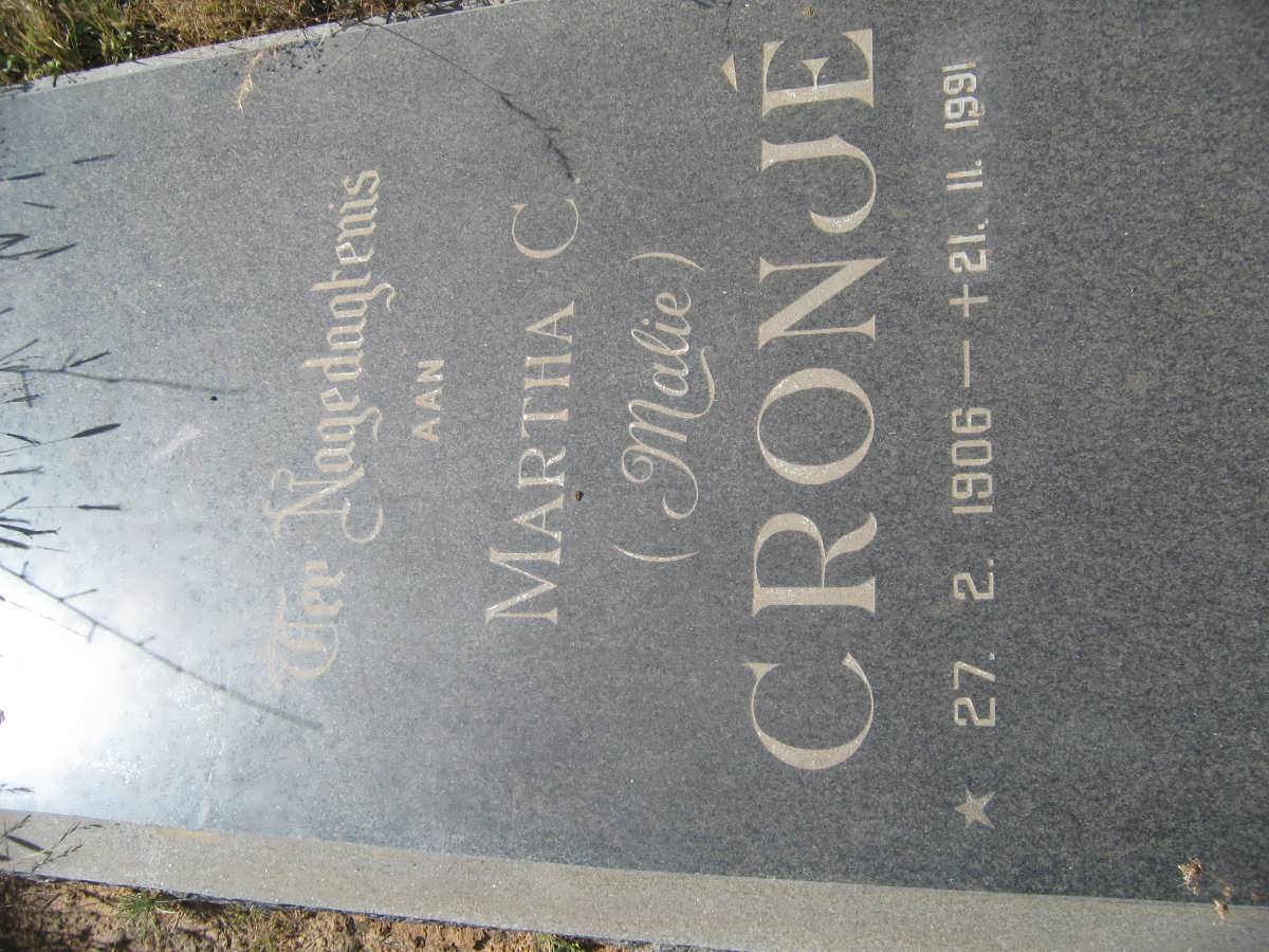 CRONJÉ Martha C. 1906-1991