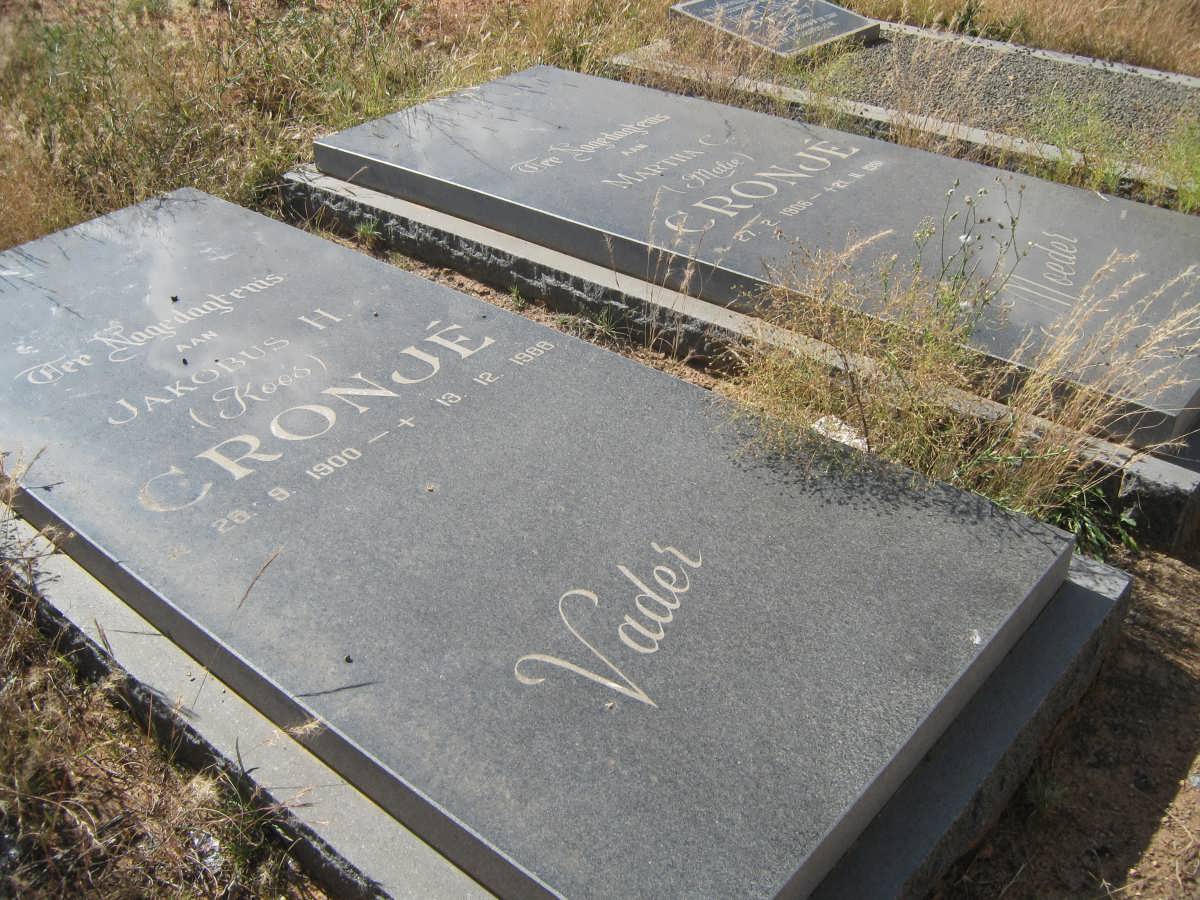 CRONJÉ Jakobus H. 1900-1988 & Martha C. 1906-1991