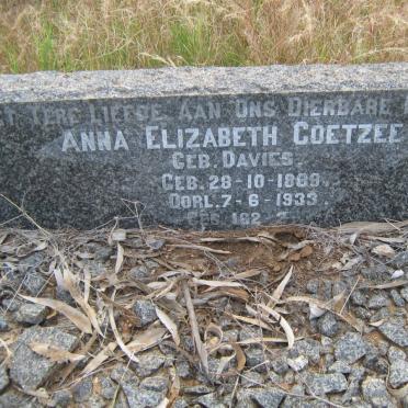 COETZEE Anna Elizabeth nee DAVIES 1889-1933