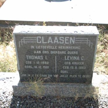 CLAASEN Thomas I. 1882-1961 &amp; Levina C. KRUGER 1883-