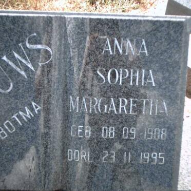 GOUWS Anna Sophia Margaretha nee BOTMA 1908-1995
