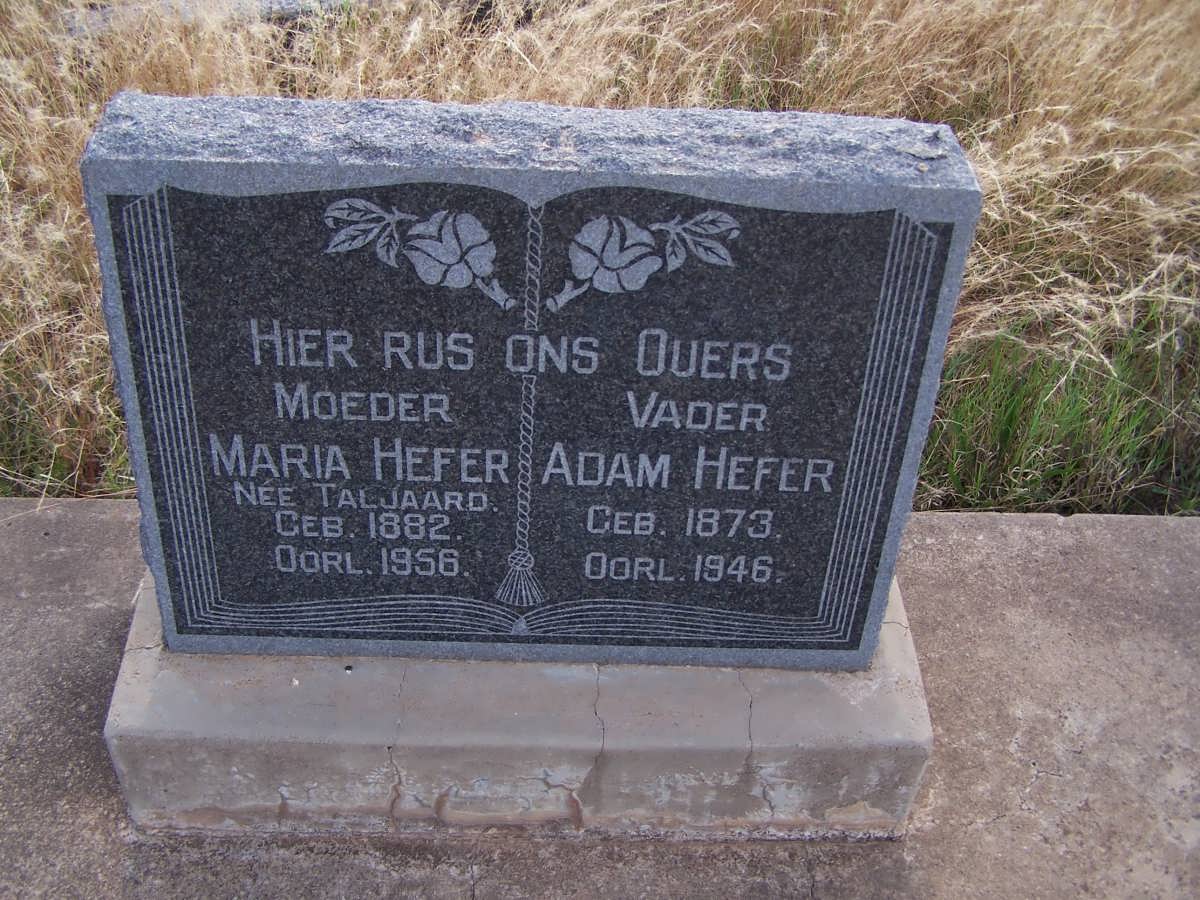 HEFER Adam 1873-1946 & Maria TALJAARD 1882-1956