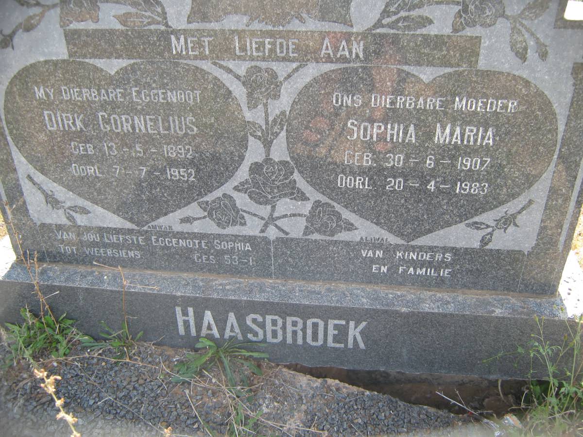 HAASBROEK Dirk Cornelius 1892-1952 & Sophia Maria 1907-1983