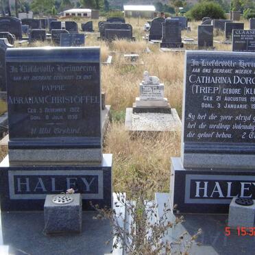 HALEY Abraham Christoffel 1922-1958 &amp; Catharina Dorothea KLOPPER 1922-1997