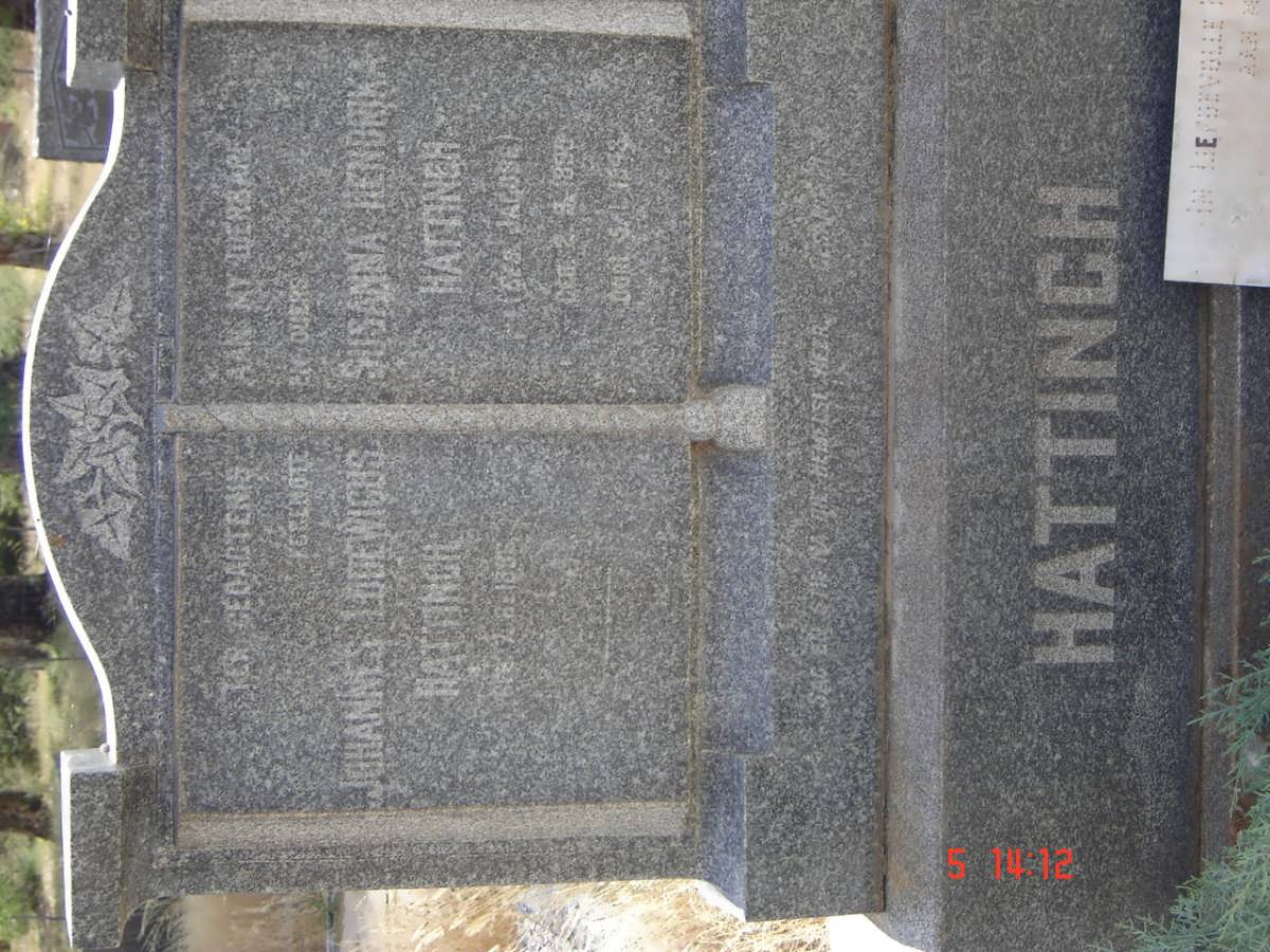 HATTINGH Johannes Lodewicus 1895 & Susanna Hendrika JACOBS 1895-1943 :: HATTINGH ?