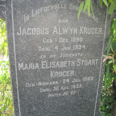 KRUGER Jacobus Alwyn 1890-1934 &amp; Maria Elisabeth Stuart NIEMANN 1889-1935