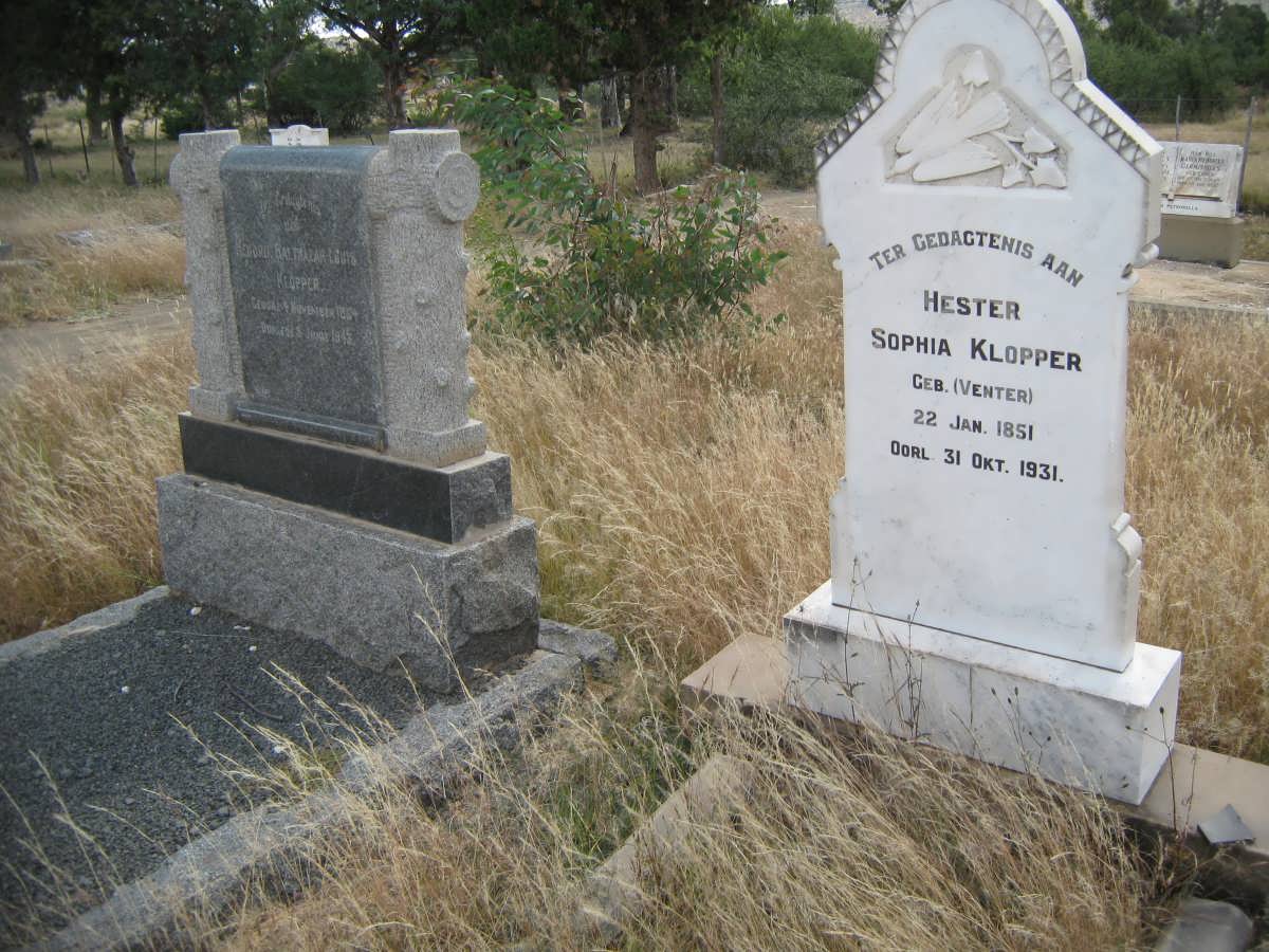 KLOPPER Hendrik Balthazar Louis 1854-1943 & Hester Sophia VENTER 1851-1931