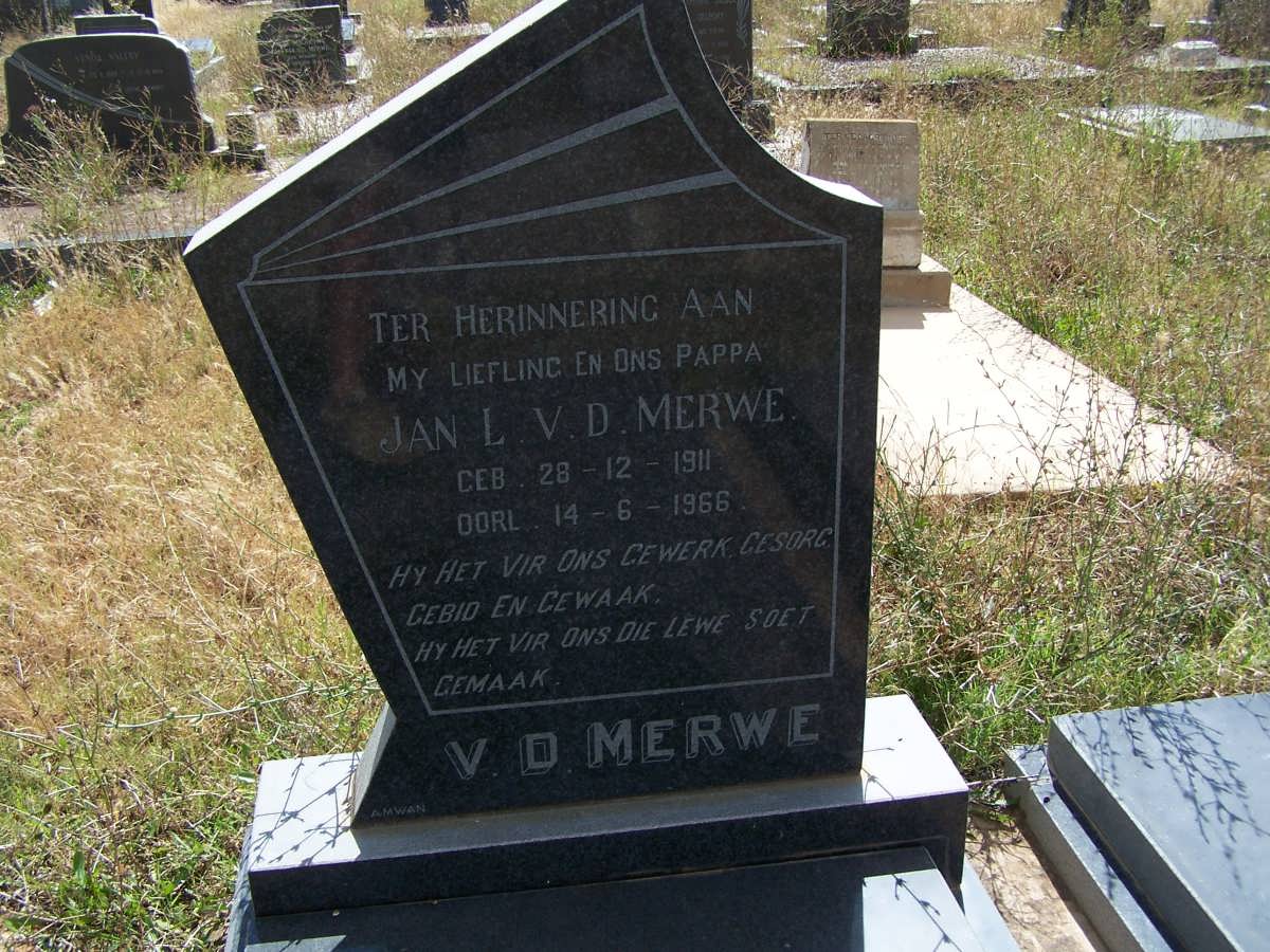 MERWE Jan L., v.d. 1911-1966