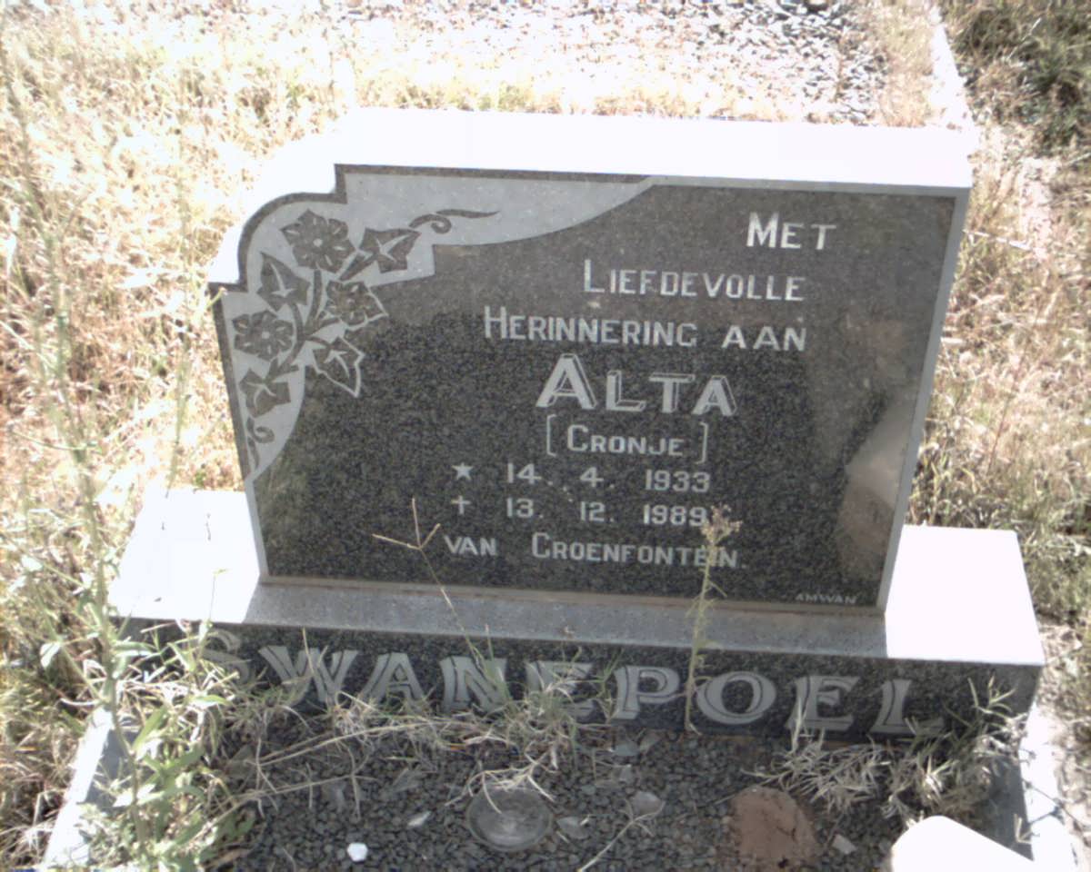 SWANEPOEL Alta nee CRONJE 1933-1989