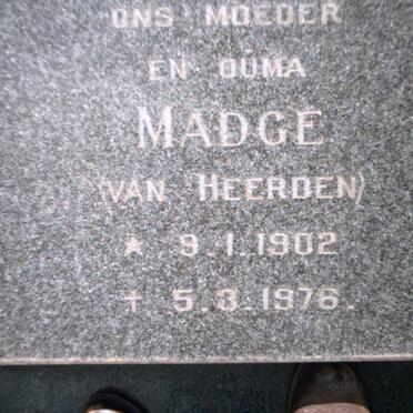 VOGEL Madge nee van HEERDEN 1902-1976