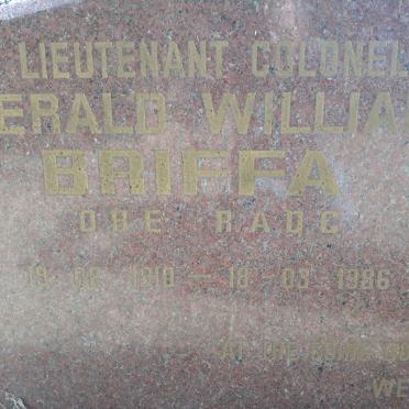 BRIFFA Gerald William 1910-1986 &amp; Yda Doynette nee PEETERS 1916-1995