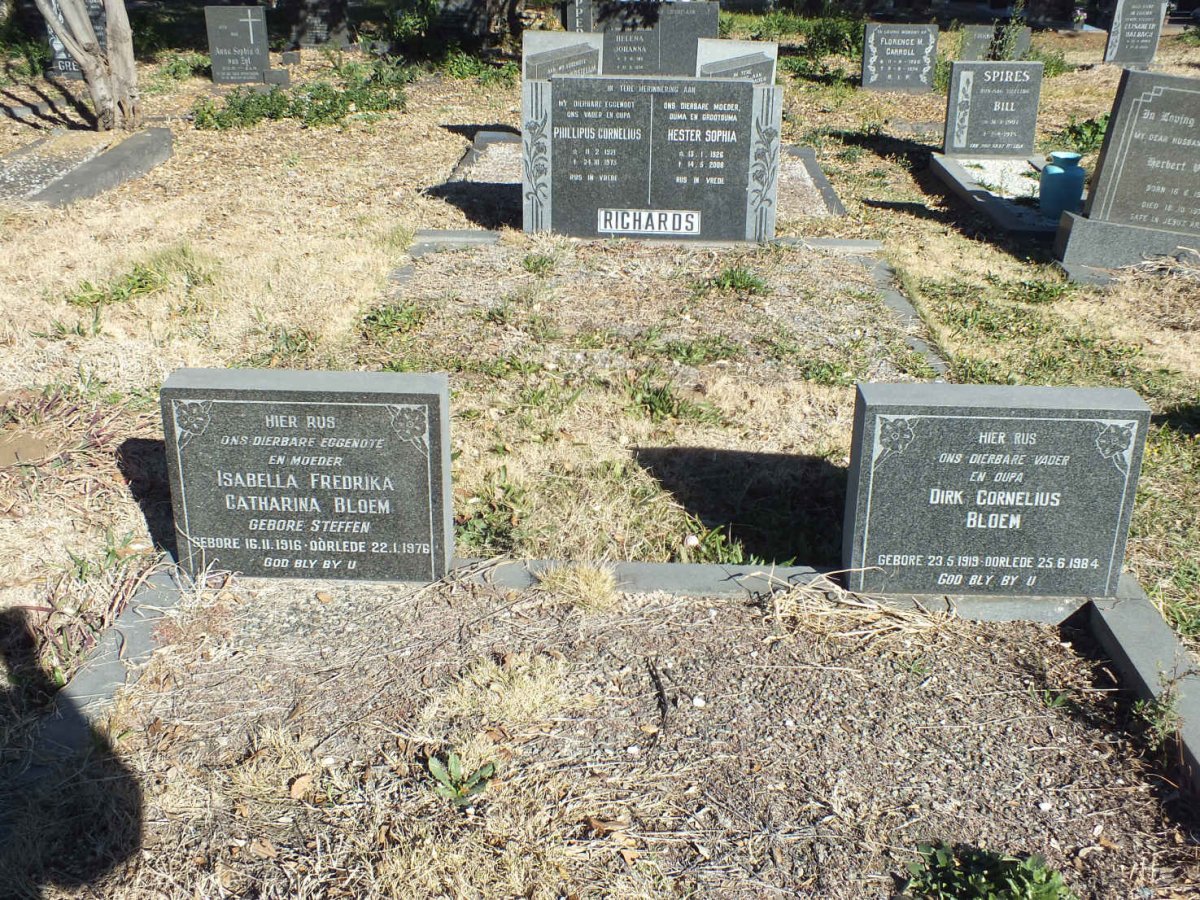 BLOEM Dirk Cornelius 1919-1984 & Isabella Fredrika Catharina STEFFEN 1916-1976