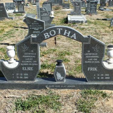 BOTHA Frik 1932-2002 &amp; Elsie 1934-2001