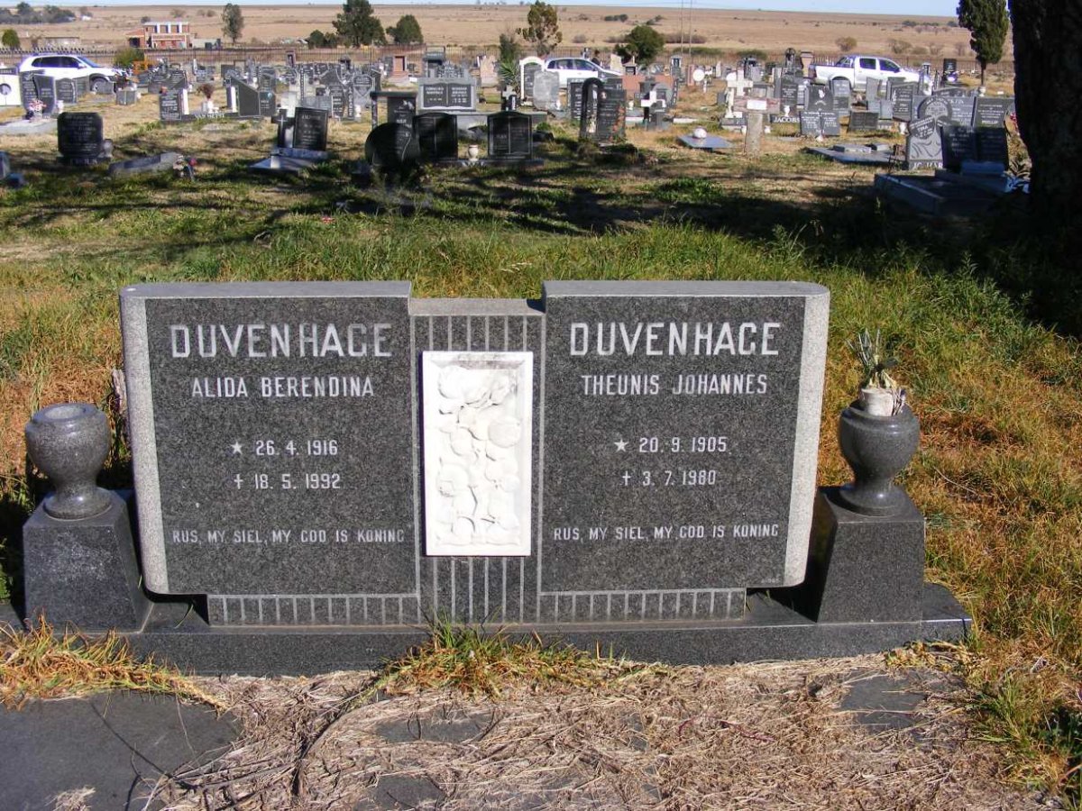 DUVENHAGE Theunis Johannes 1905-1980 & Alida Berendina 1916-1992