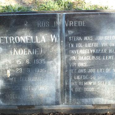 ERASMUS Petronella W. 1935-1995
