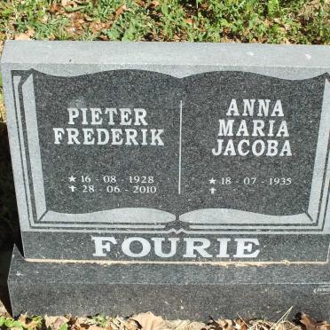 FOURIE Pieter Frederik 1928-2010 &amp; Anna Maria Jacoba 1935-
