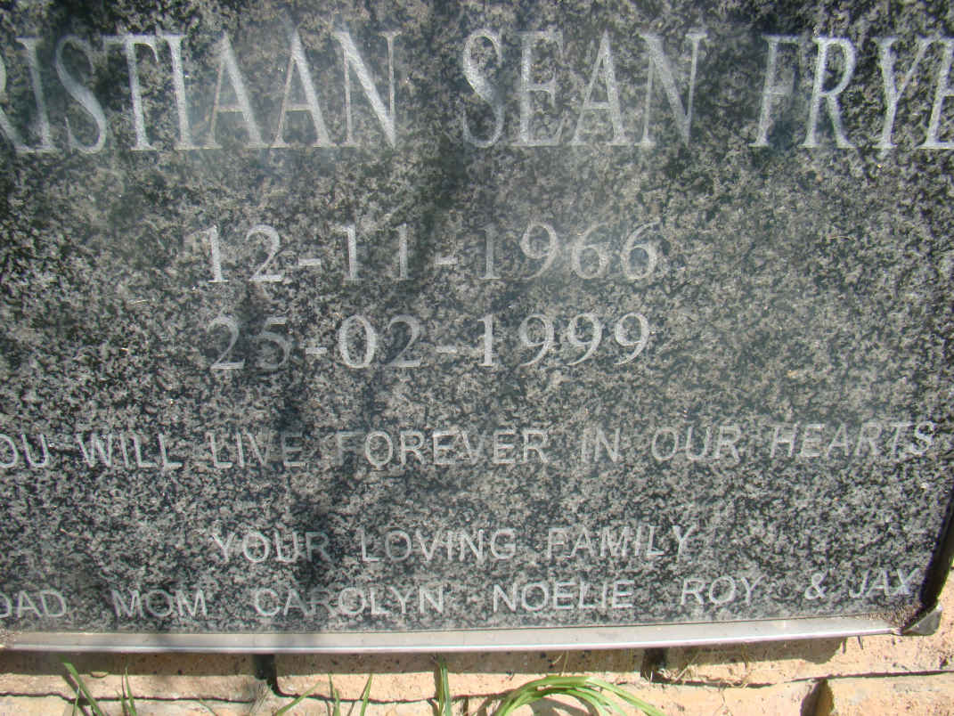 FRYER Christiaan Sean 1966-1999