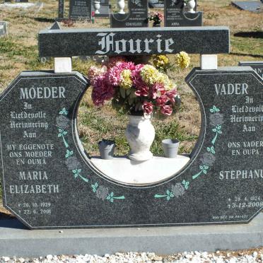 FOURIE Stephanus 1924-2008 &amp; Maria Elizabeth 1929-2001