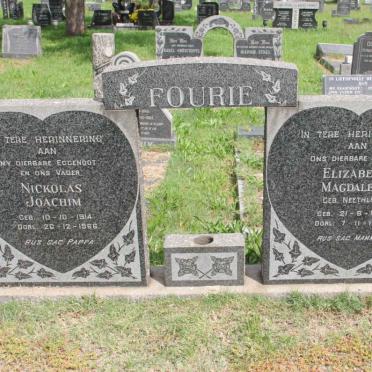 FOURIE Nickolas Joachim 1914-1966 &amp; Elizabeth Magdalena NEETHLING 1915-1989