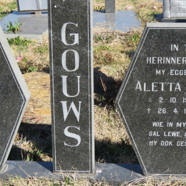 GOUWS Aletta Maria 1935-1993